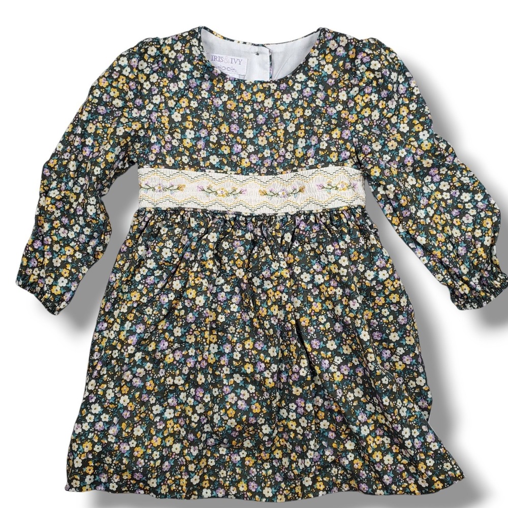 Iris & Ivy Floral Smocked Dress & Bloomers Set Girls 24M Nordstrom Cottage New